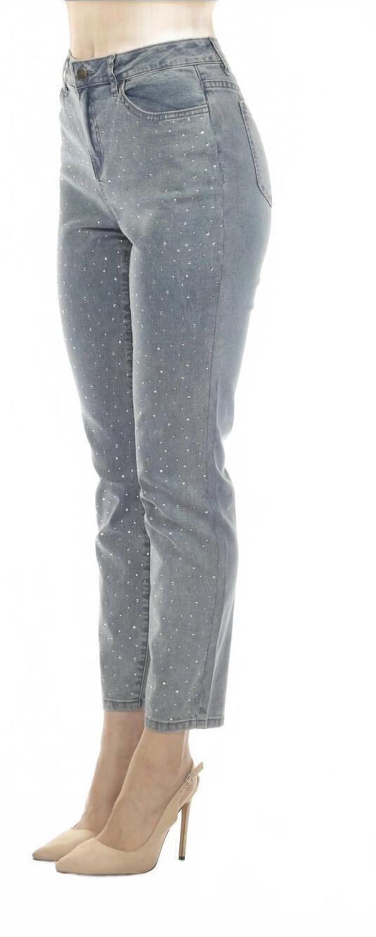 NEW AZI rhinestone pant in light denim